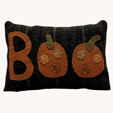 Mini Wool Pillow with BOO Applique