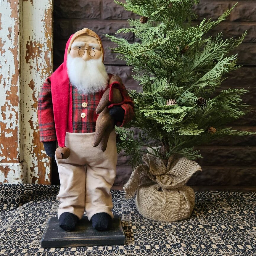 Mr Claus Holding Gingerbread Man 18" T