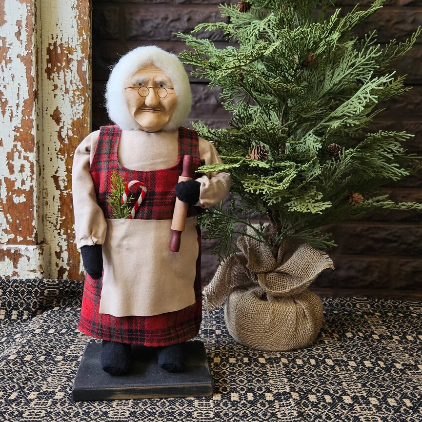 Mrs Claus with Rolling Pin Doll - 18"