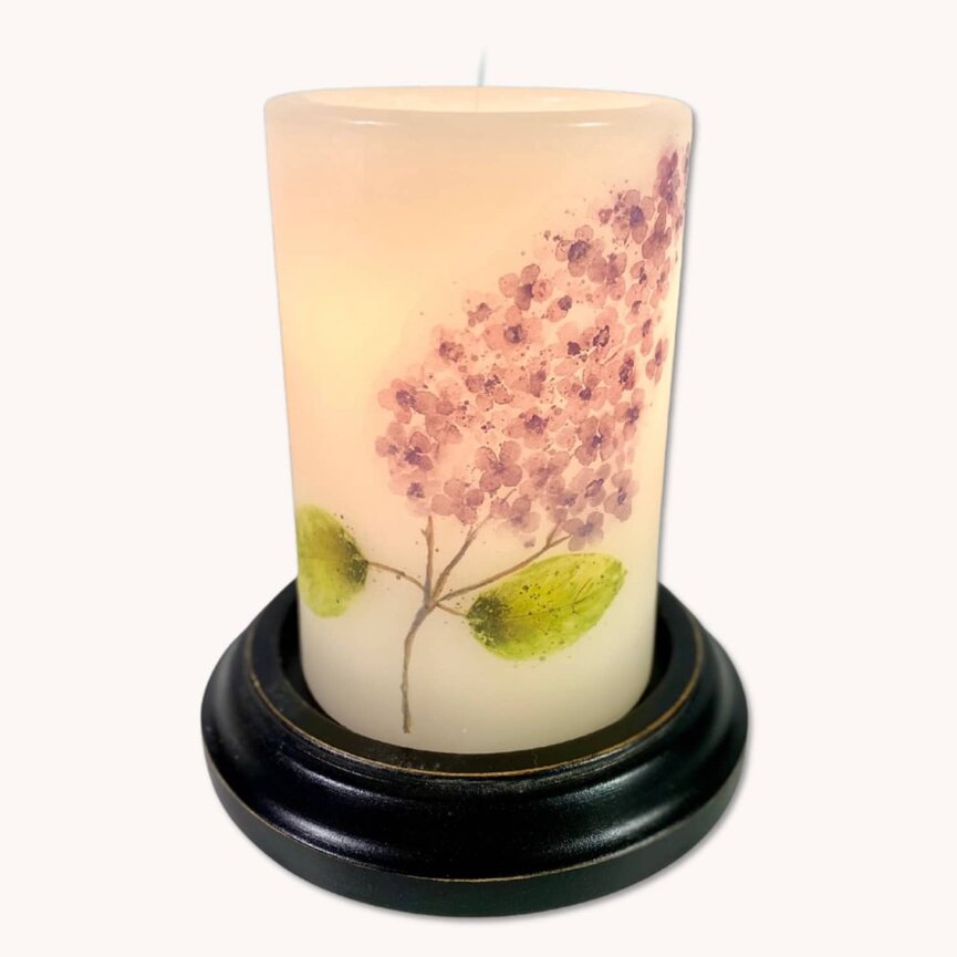 Watercolor Lilac Bloom Candle Sleeve - Vanilla