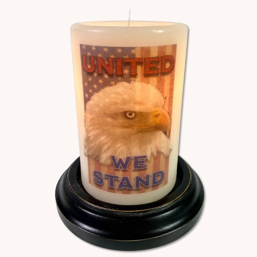 United We Stand Eagle Candle Sleeve - Vanilla