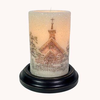 Snowy Church Candle Sleeve - Gumdrop