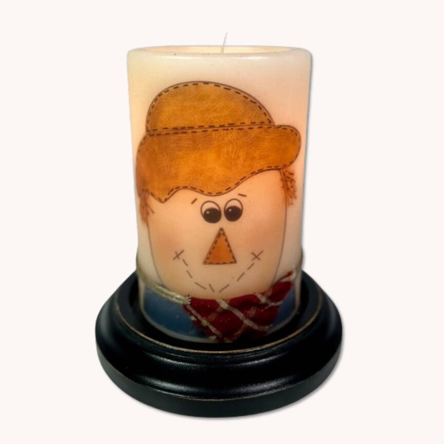 Boy Scarecrow Candle Sleeve - Antique Vanilla