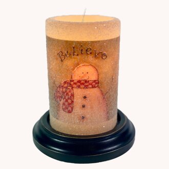 Vintage Print I Believe Candle Sleeve in Brown Sugar
