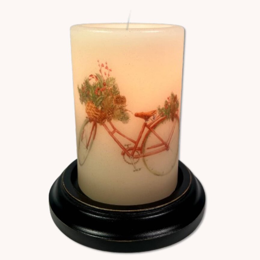 Winter Bike Candle Sleeve