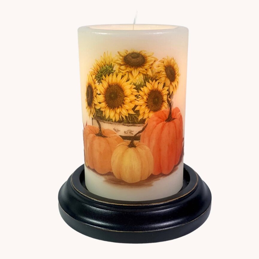 Fall Flower Harvest Candle Sleeve Vanilla