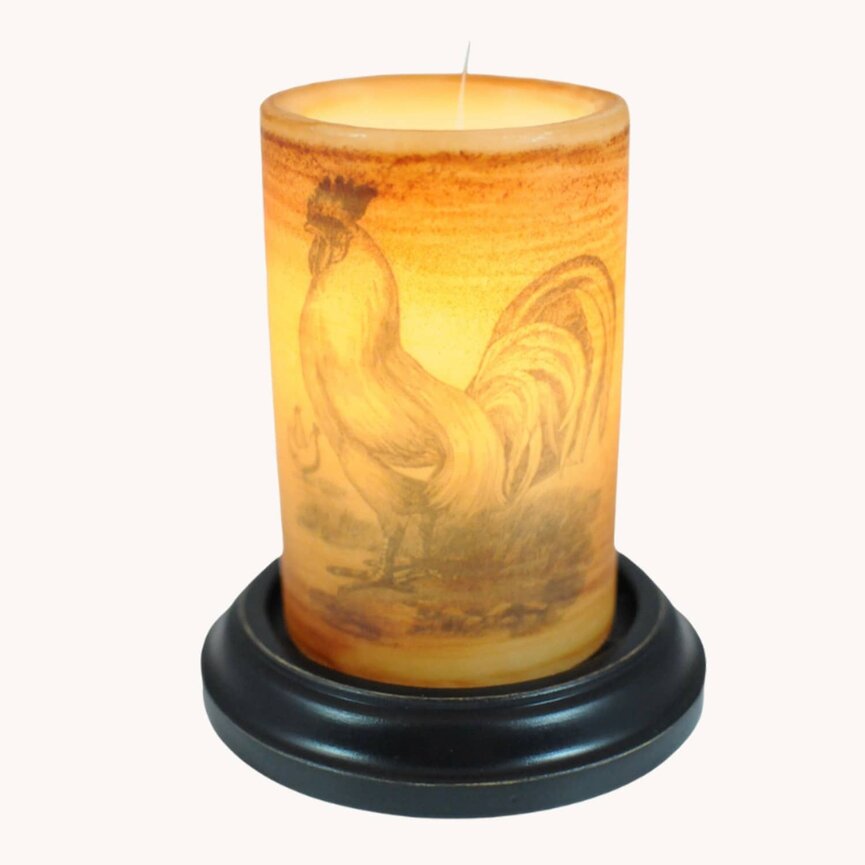 Vintage-Rooster Candle Sleeve Brown Sugar