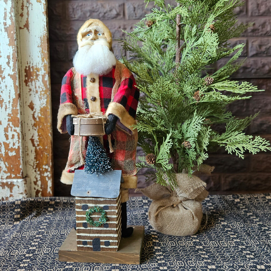 Primitive Cabin Santa Doll - 26"