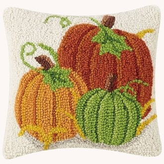 Pumpkin Batch Hooked Pillow