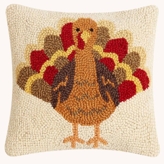 Turkey Hooked Pillow