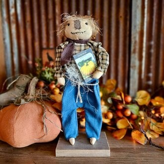 Scarecrow Doll in Denim Pants - 15"