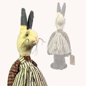 Alma the Grey & White Rabbit Doll - 19"