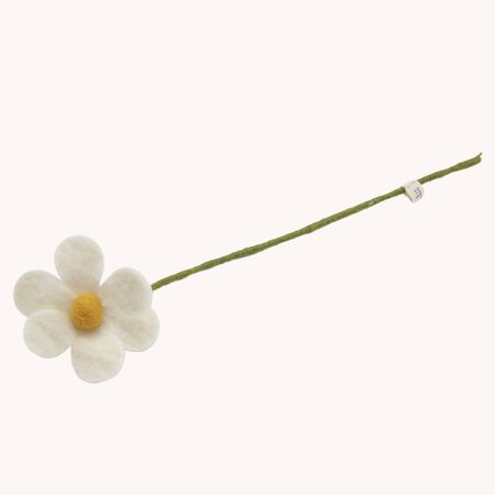 Wool Felt Simple Flower, White - 12"