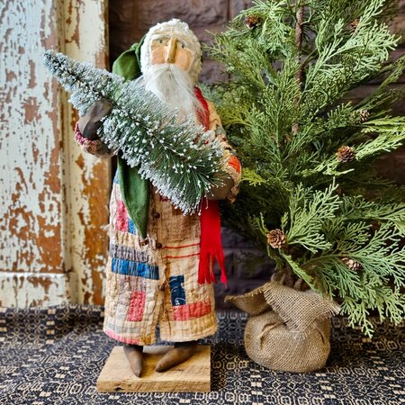 Christmas Tree Santa in Quilt Coat - 24"