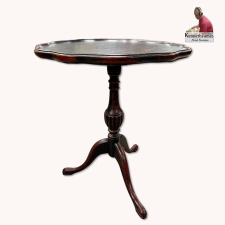 Round Tea Table - Black over Red