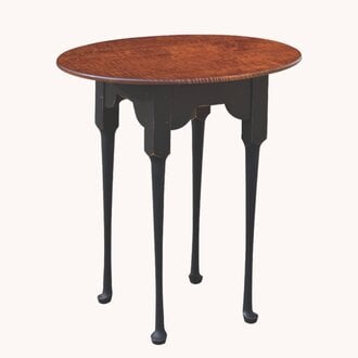 Oval End Table with Tiger Maple Top