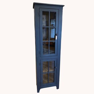 Black Pantry Cabinet with Glass Doors