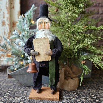 Boy Caroler Holding Music & Bell - 21"