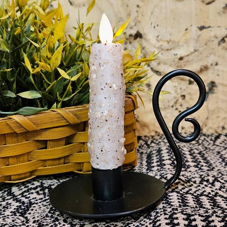 Black Table Lamp with Tranquility Moving Flame Candle - 5.5"