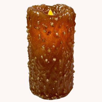 Spicy Rosehips Moving Flame Pillar Candle - 6"