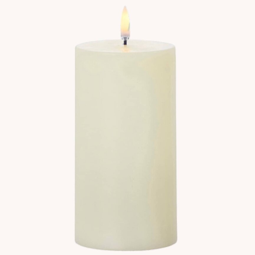 Ivory Pillar Candle with Timer  - 3" x 7"