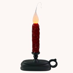 Window Candle Base Ruby Red Dusk To Dawn Silicone Battery Operated Taper