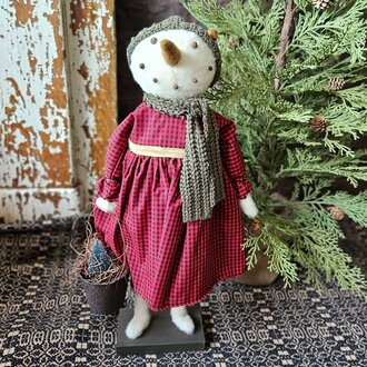 Snow Girl in Gingham Dress - 21"