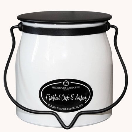 Frosted Oak & Amber 16oz Butter Jar