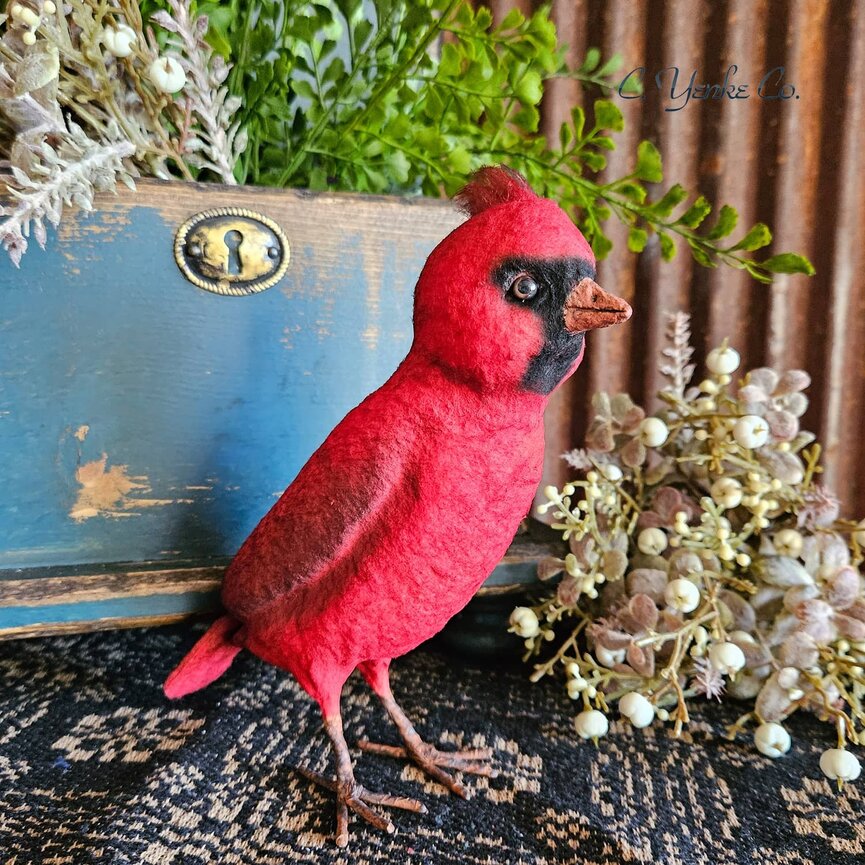 Cardinal Handmade Figurine - 7"