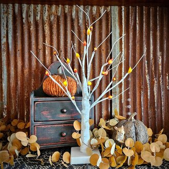 Fall Leaves 18 Count Birch Tree Lighted Branches - 20"