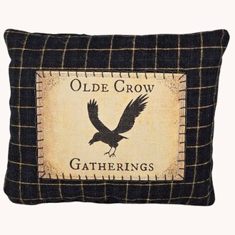 Olde Crow Gatherings Bowl Filler Pillow Large Check Black 6" W x 5" T