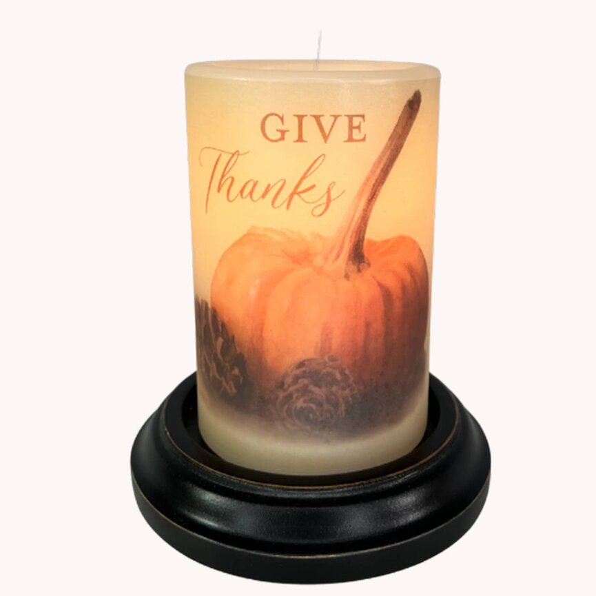 Fall Give Thanks Candle Sleeve Vanilla