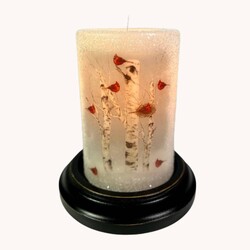 Birch & Cardinals Candle Sleeve Gumdrop