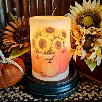 Fall Flower Harvest Candle Sleeve