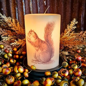 Vintage Squirrel Antique Vanilla Candle Sleeve