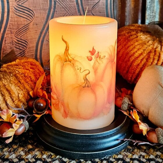 Autumn Harvest Pumpkin Candle Sleeve Antique Vanilla
