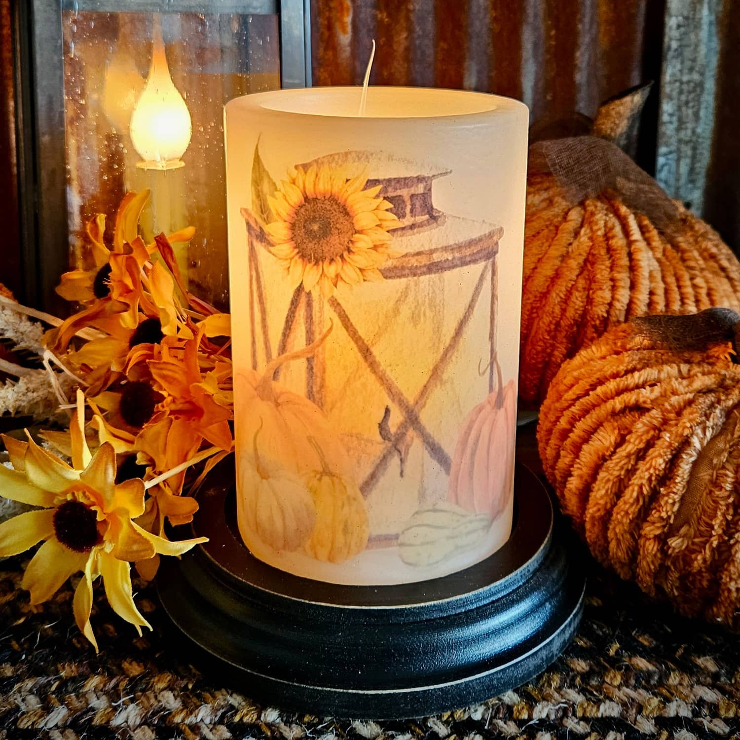 CR Designs Fall Lantern Candle Sleeve Nana's Farmhouse Nana's Farmhouse