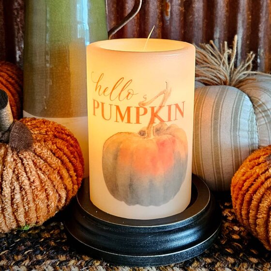 Hello Pumpkin Candle Sleeve - Antique Vanilla