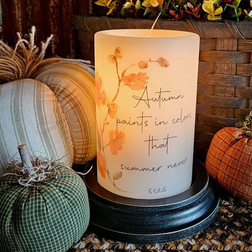 Autumn Paints Colors Vanilla Candle Sleeve