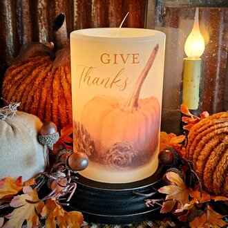 Fall Give Thanks Candle Sleeve - Vanilla