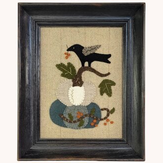 Blue Stack Pumpkin and Crow Sampler Framed