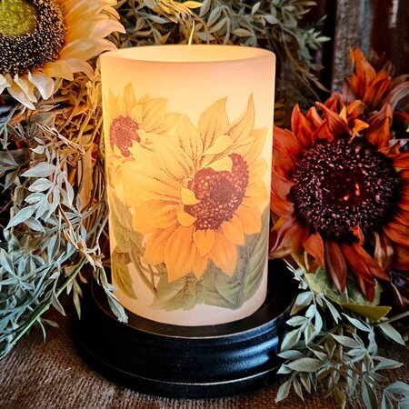 Double Vintage Sunflower Candle Sleeve Vanilla