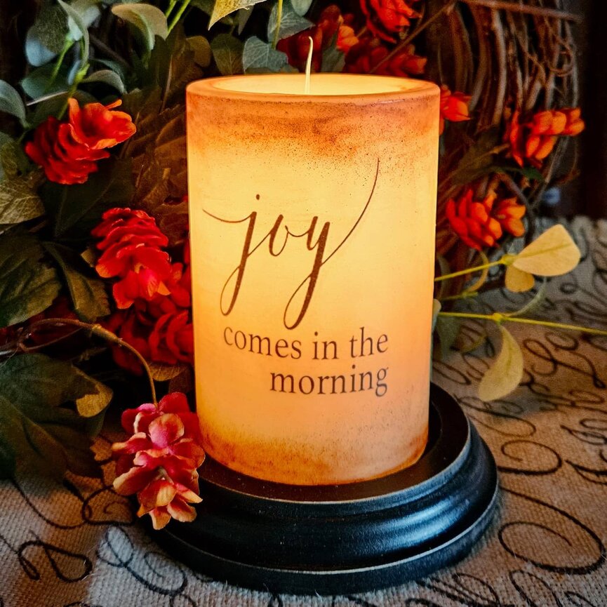 Joy In The Morning Brown Sugar Candle Sleeve