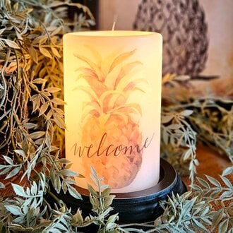 Welcome Pineapple Candle Sleeve