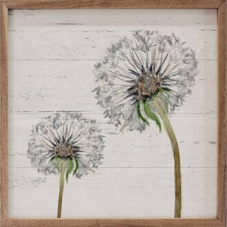 Dandelion Duo Whitewash Wooden Framed Sign