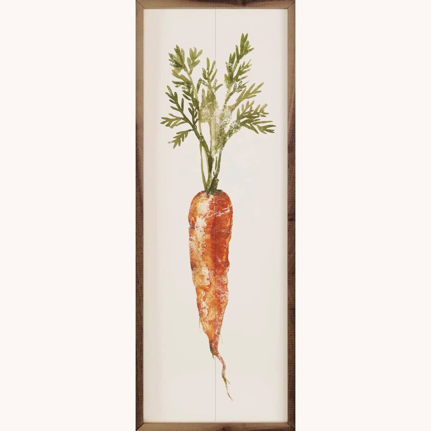 Fresh Carrot White Washed Wooden Framed Sign