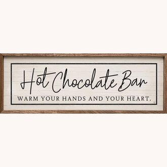 Hot Chocolate Bar Whitewash Sign - 12"