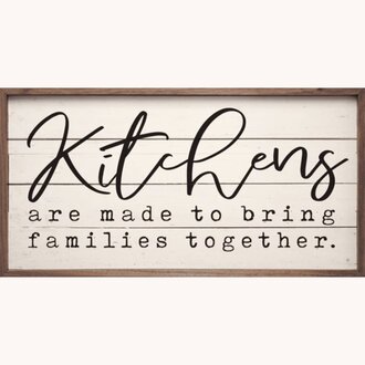 Kitchens Bring Families Together Sign - 16"