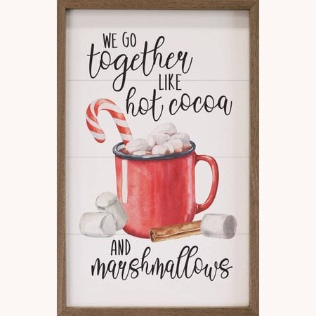 Together Like Hot Cocoa Whitewash Sign - 8"