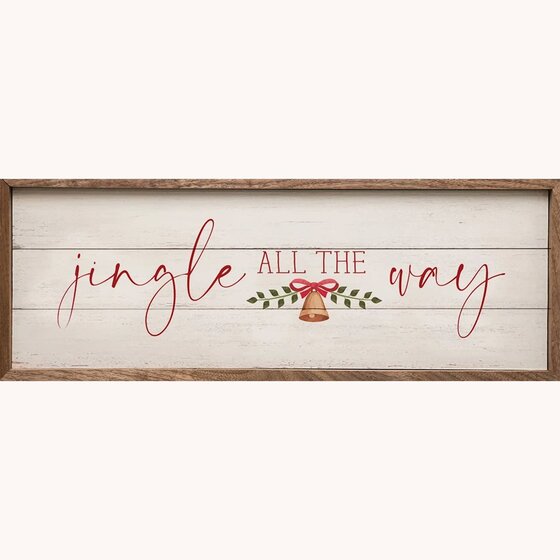 Jingle All The Way Bell Wooden Framed Sign